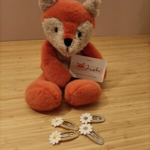 Haarspeldjes met madeliefjes gestoffeerd