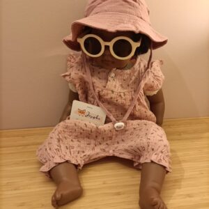 Babybloeier roze met fijne bloemetjes