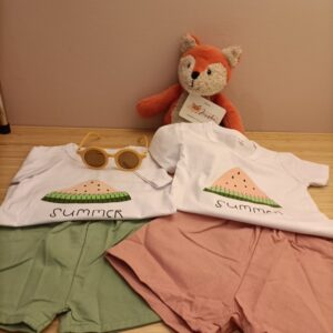 Meisjesset t-shirt en short met meloen