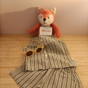 Jongensset top en short gestreept