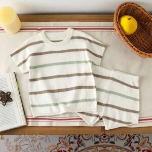 Jongensset met strepen 3m-6m / 12m-18m