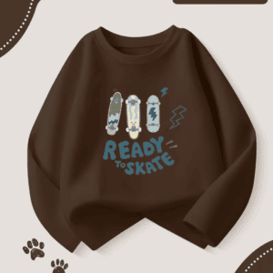 T-shirt met lange mouw skate bruin