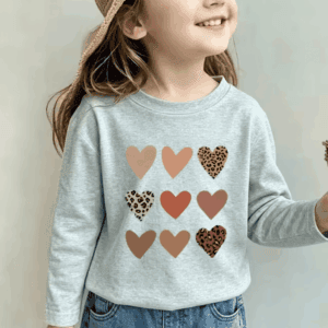 T-shirt lange mouw met hartjes