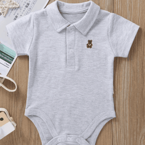 Romper met beertje – grijs